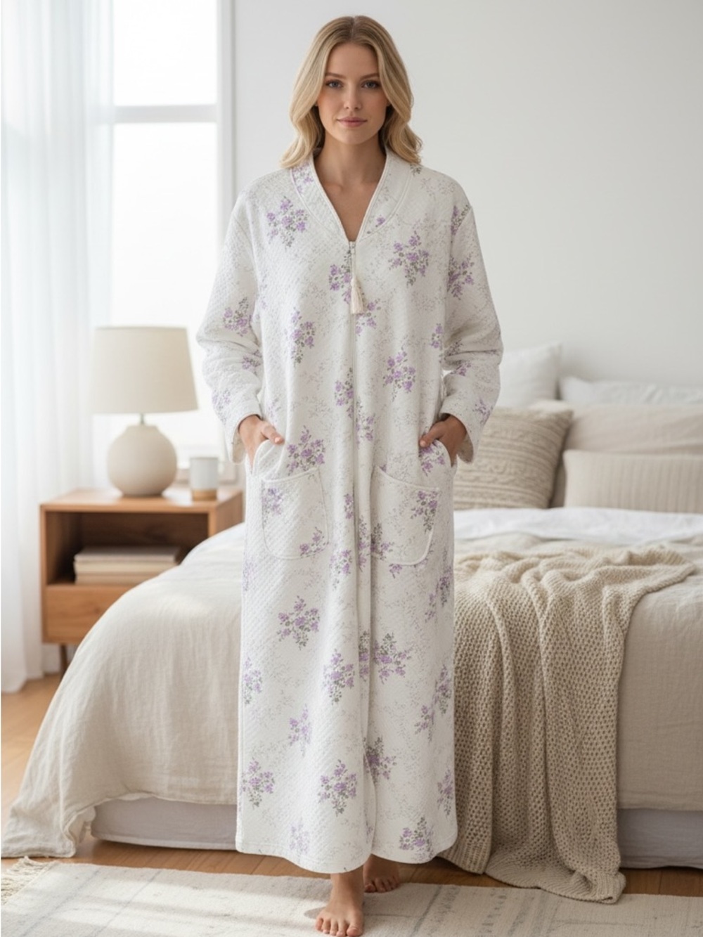 NWT Miss Elaine Full Length Quilted Robe Large